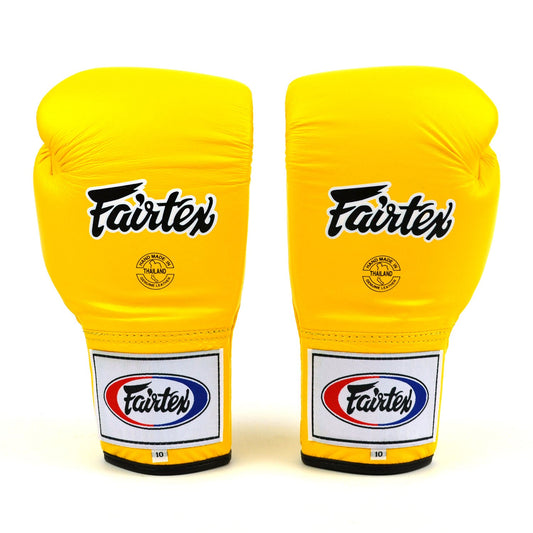 Fairtex BGL6 Lace-up Competition Boxing Gloves - Yellow