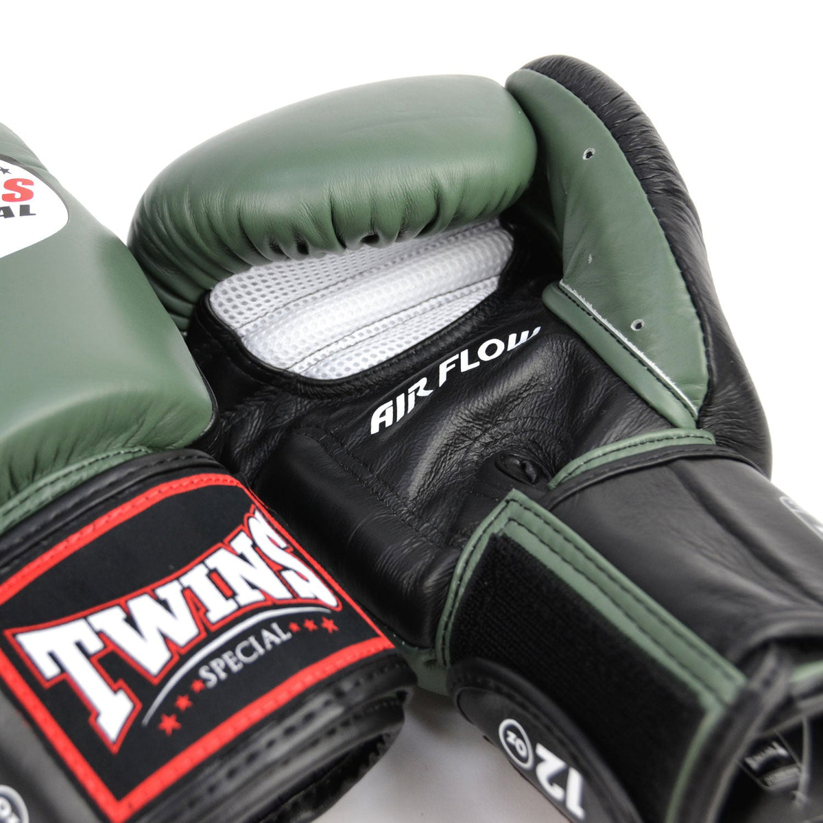 Twins Special BGVLA2-2T Air Flow Boxing Gloves - Olive-Black-White