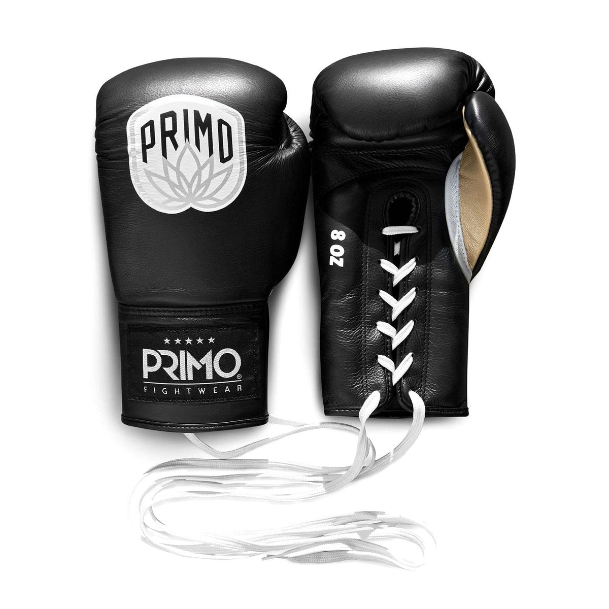 Primo Emblem Pro Lace-Up Boxing Gloves - Onyx Black