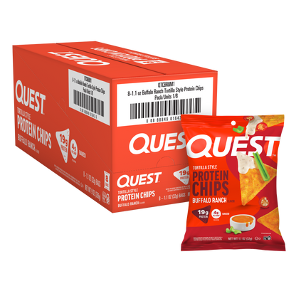 Quest Protein Chips — Case of 8 × 32g – Buffalo Ranch