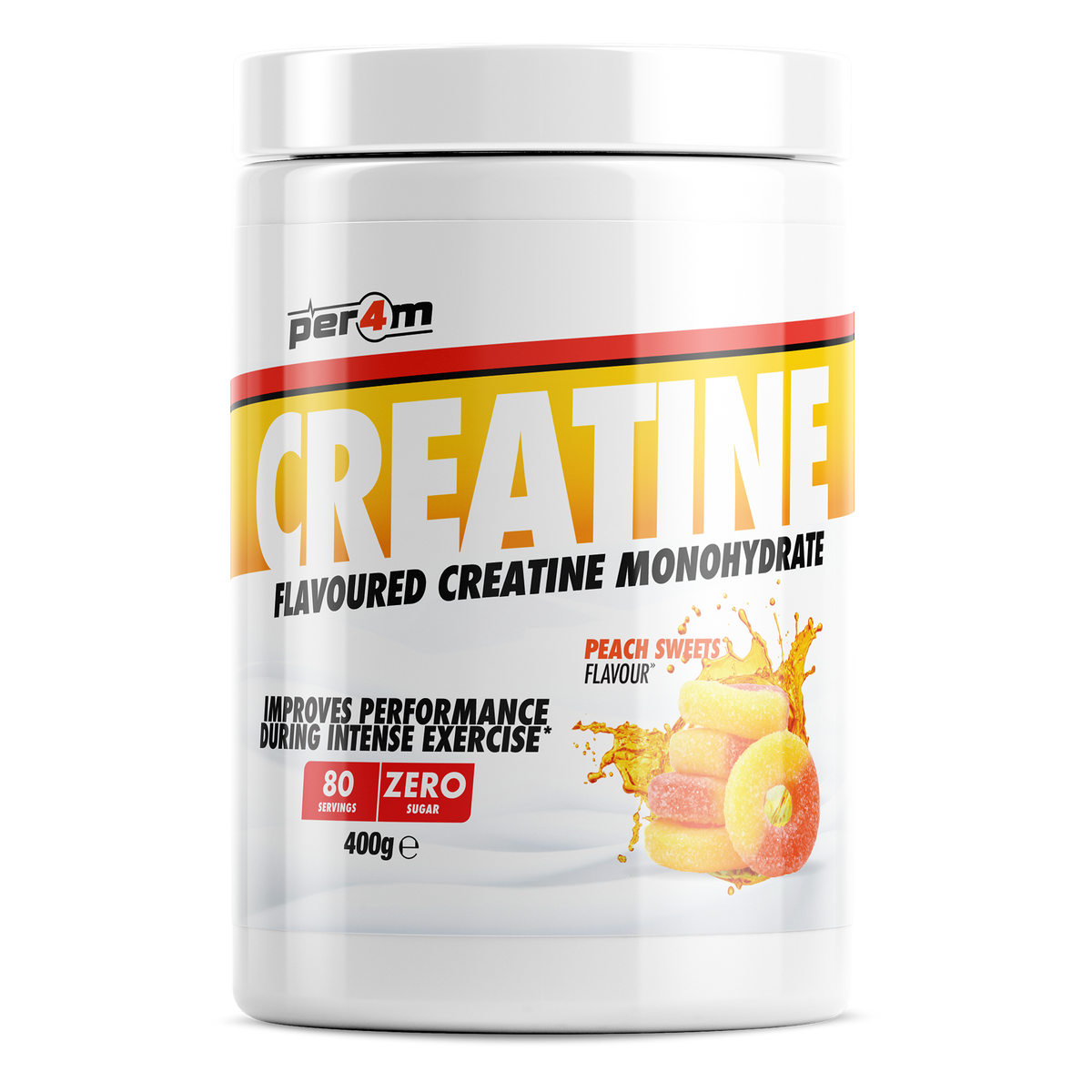 PER4M Flavoured Creatine 400g – Peach Sweets