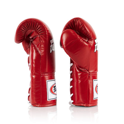 Fairtex BGL6 Lace-up Competition Boxing Gloves - Red