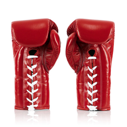 Fairtex BGL6 Lace-up Competition Boxing Gloves - Red