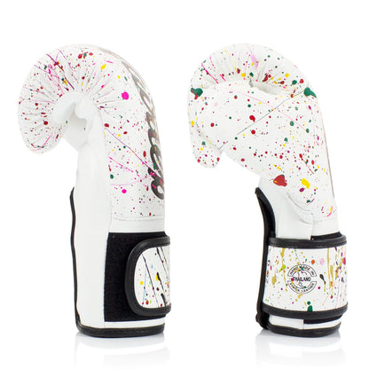 Fairtex BGV14PT Painter Microfibre Boxing Gloves - White