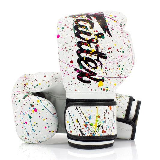 Fairtex BGV14PT Painter Microfibre Boxing Gloves - White