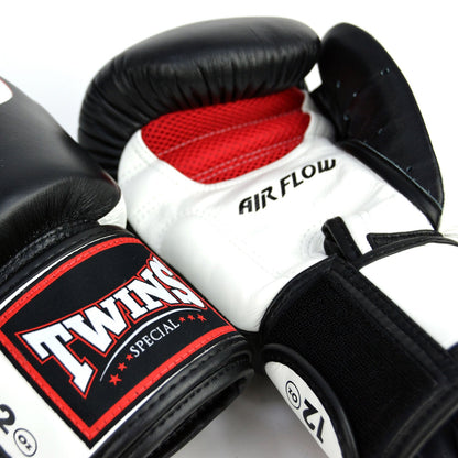 Twins Special BGVLA2-2T Air Flow Boxing Gloves - Black-White-Red