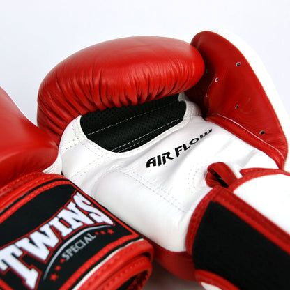Twins Special BGVLA2-2T Air Flow Boxing Gloves - Red-White-Black