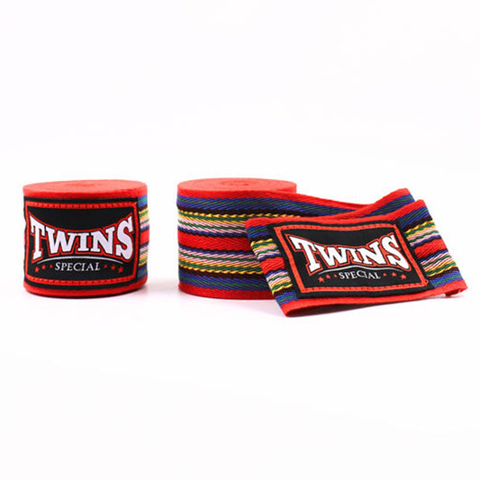 Twins Special CH2 5m Cotton Handwraps - Red Striped