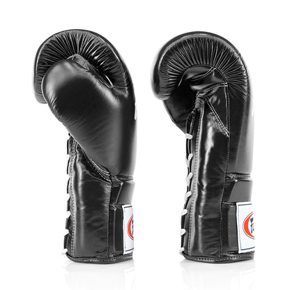 Fairtex BGL3 Lace-up Sparring Gloves - Black