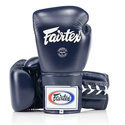 Fairtex BGL3 Lace-up Sparring Gloves - Blue