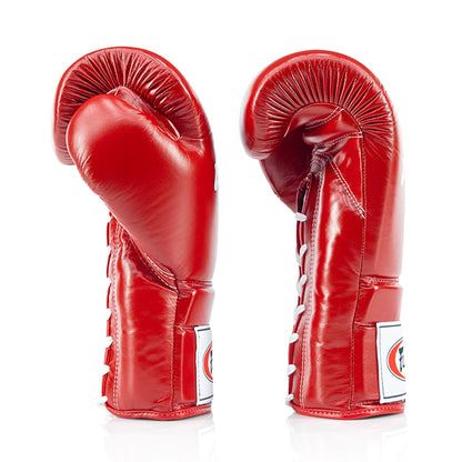 Fairtex BGL3 Lace-up Sparring Gloves - Red