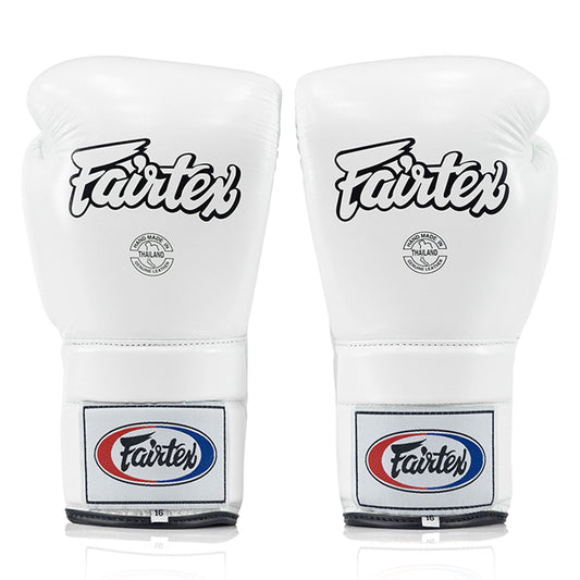 Fairtex BGL3 Lace-up Sparring Gloves - White