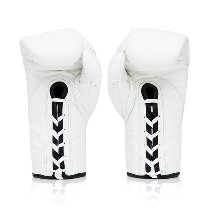Fairtex BGL6 Lace-up Competition Boxing Gloves - White
