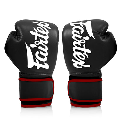 Fairtex BGV14 Microfibre Boxing Gloves - Black (Red Trim)