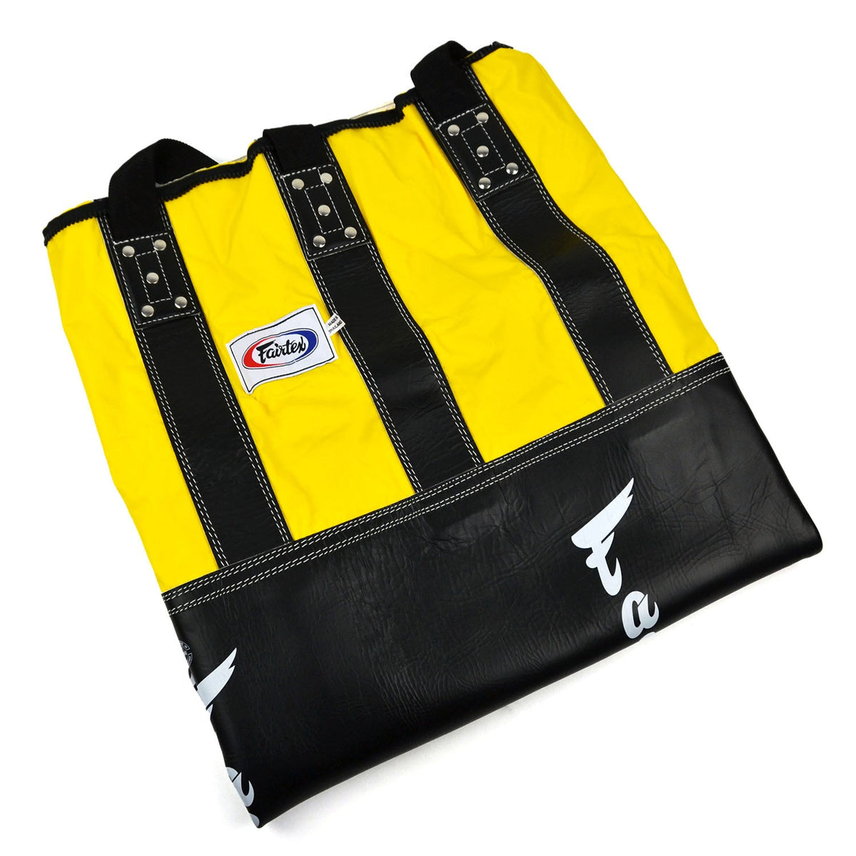 Fairtex HB3 Extra Large Leather Heavy Bag - Black-Yellow (UN-FILLED)