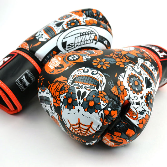 Twins Special FBGVL4-53 Boxing Gloves - Calaveras - Orange