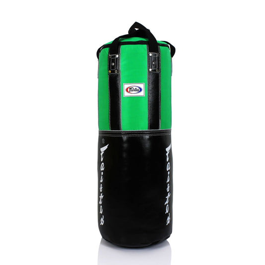 Fairtex HB3 Extra Large Leather Heavy Bag - Black-Green (UN-FILLED)