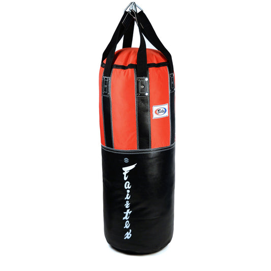 Fairtex HB3 Extra Large Leather Heavy Bag - Black-Red (UN-FILLED)