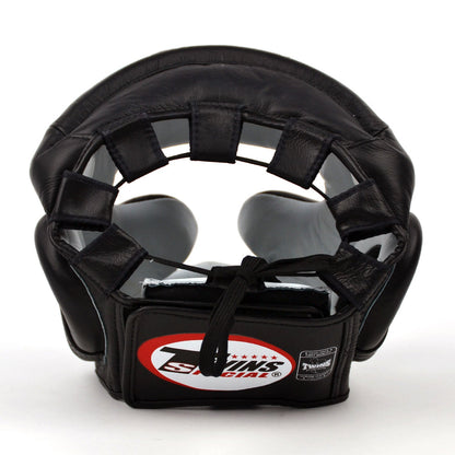 Twins Special HGL3 Leather Sparring Headguard - Black