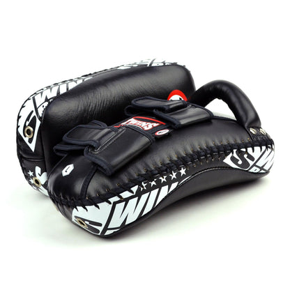 Twins Special KPL10 Curved Leather Thai Kick Pads - Black