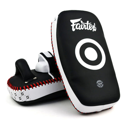 Fairtex KPLC5 Microfibre Thai Kick Pads - Black-White