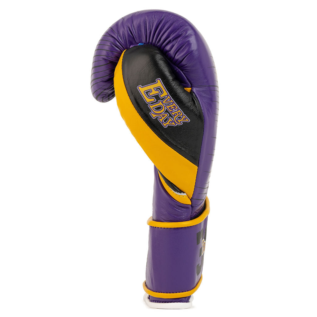 Bravose Limited Edition 16oz Velcro Boxing Gloves – “ALL DAY, EVERY DAY” Purple & Yellow