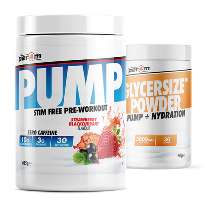 PER4M Pump Stim-Free Pre-Workout 495g with Glycersize – Strawberry Blackcurrant
