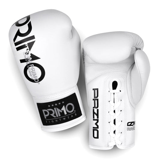 Primo Mamba Series Pro Lace-Up Boxing Gloves - White