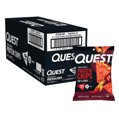 Quest Protein Chips — Case of 8 × 32g – Hot & Spicy