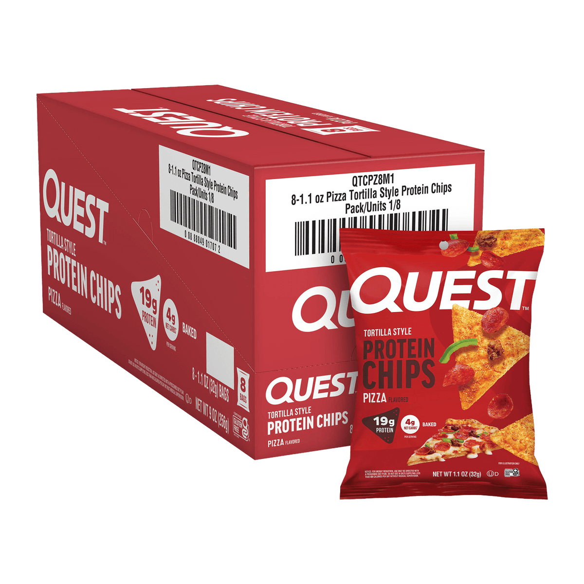 Quest Protein Chips — Case of 8 × 32g – Pizza