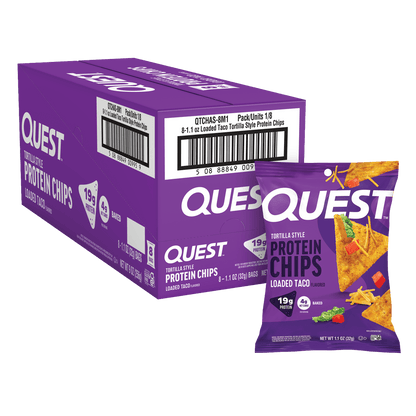 Quest Protein Chips — Case of 8 × 32g – Loaded Taco