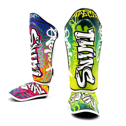 Twins Special FSGL10-68 Leather Shin Pads - Graffiti