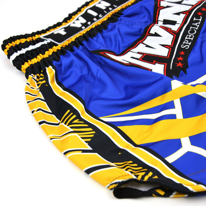 Twins Special Muaythai Shorts - RACING Blue-Yellow