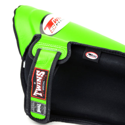 Twins Special SGL10 Leather Shin Pads - Green
