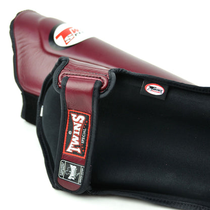 Twins Special SGL10 Leather Shin Pads - Maroon