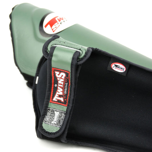 Twins Special SGL10 Leather Shin Pads - Olive