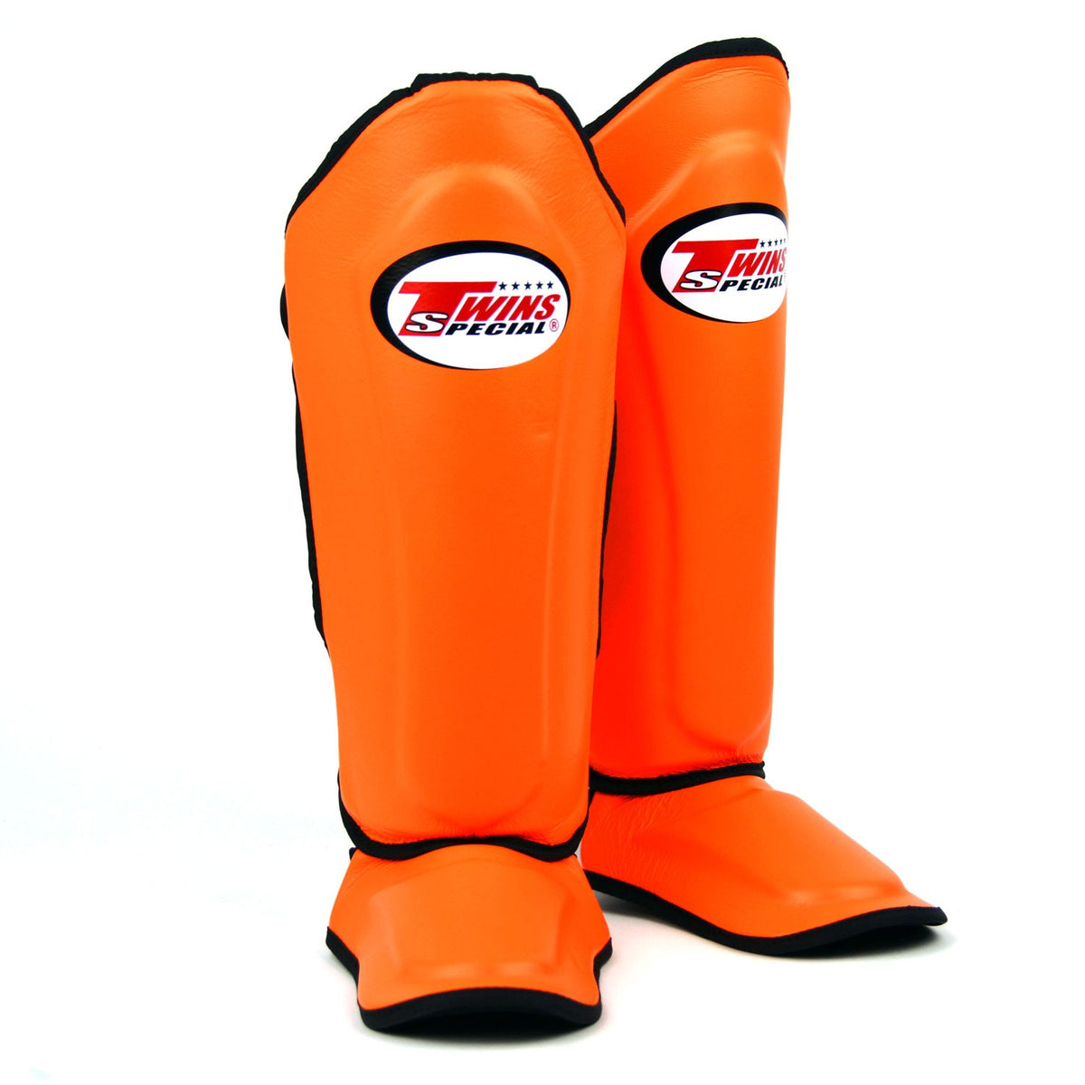 Twins Special SGL10 Leather Shin Pads - Orange