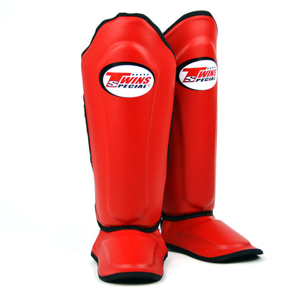 Twins Special SGL10 Leather Shin Pads - Red