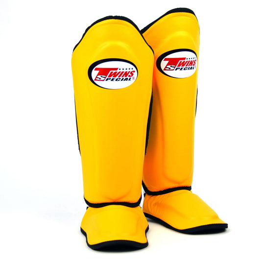 Twins Special SGL10 Leather Shin Pads - Yellow