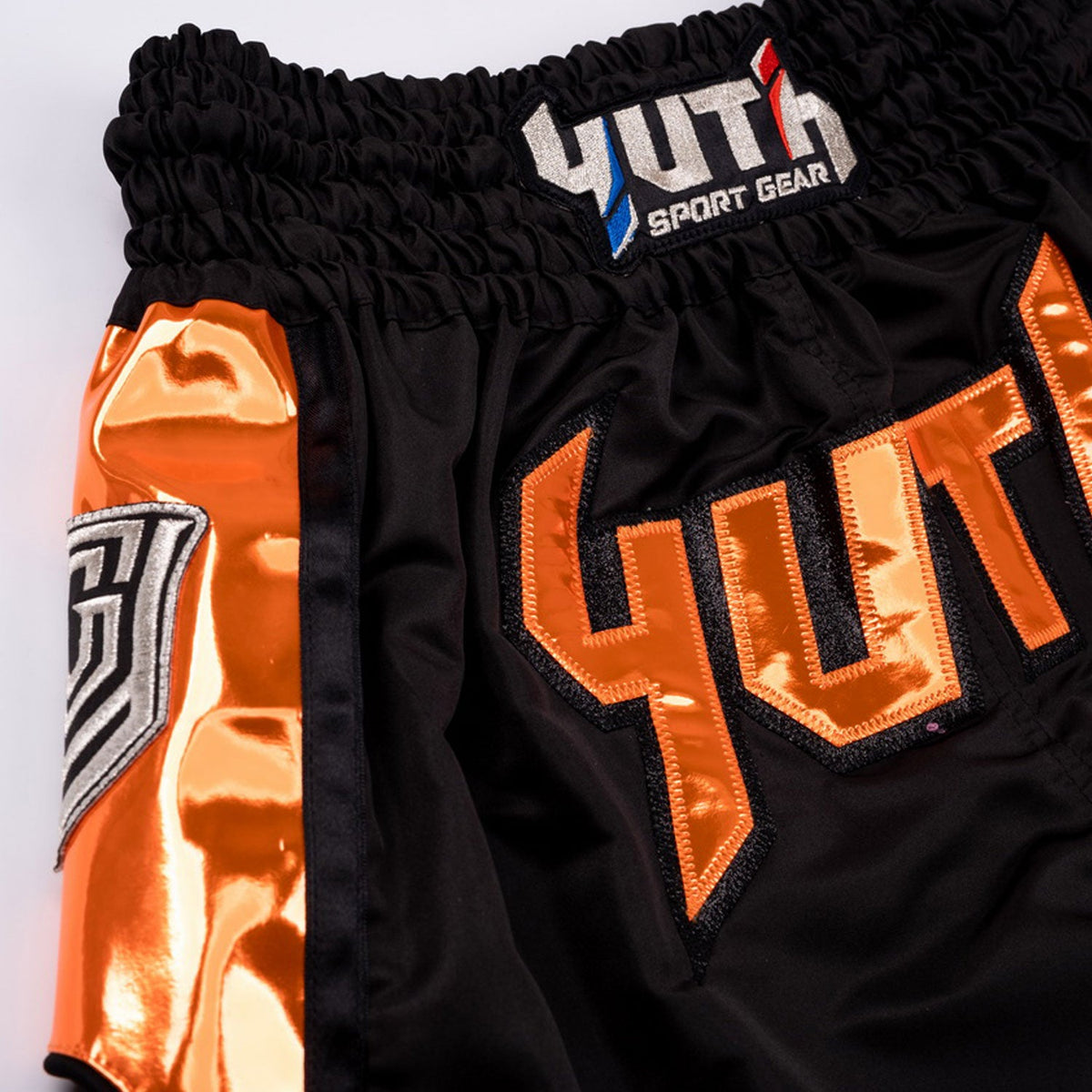Yuth Hologram Muaythai Shorts Black-Orange