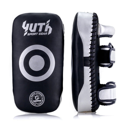 Yuth Thai Kick Pads Black-Silver